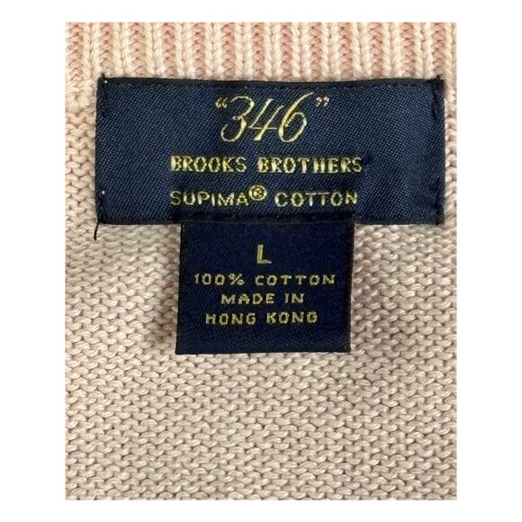 Vintage Brooks Brothers Pink Argyle Cotton sweater Sz L vest Hong Kong tag Y2k - Picture 3 of 8